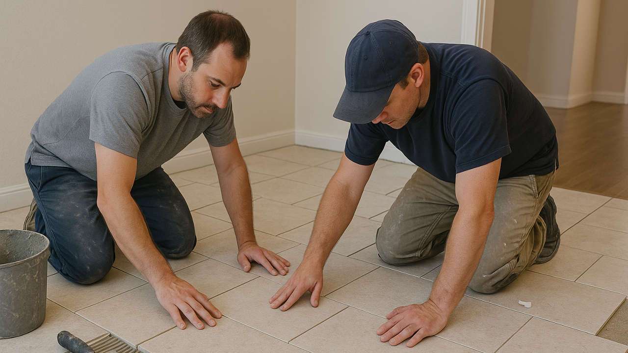 Stone floor installation by Ford Flooring